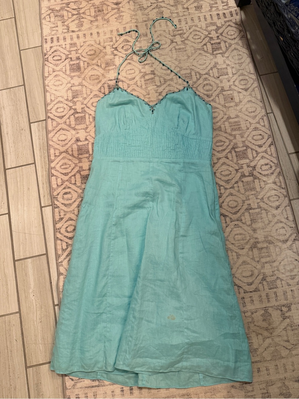 Ann Taylor Aqua Halter Sundress